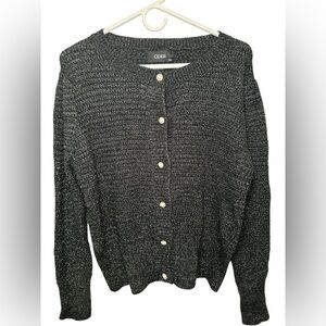 Cider black silver sparkle pearl button cardigan NWT